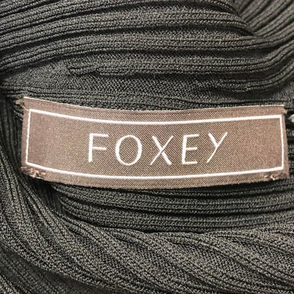 美品◆フォクシー ミニカラー トップス リブ仕様 39908 レディース サイズ38 ブラック FOXEY 【AFB8】