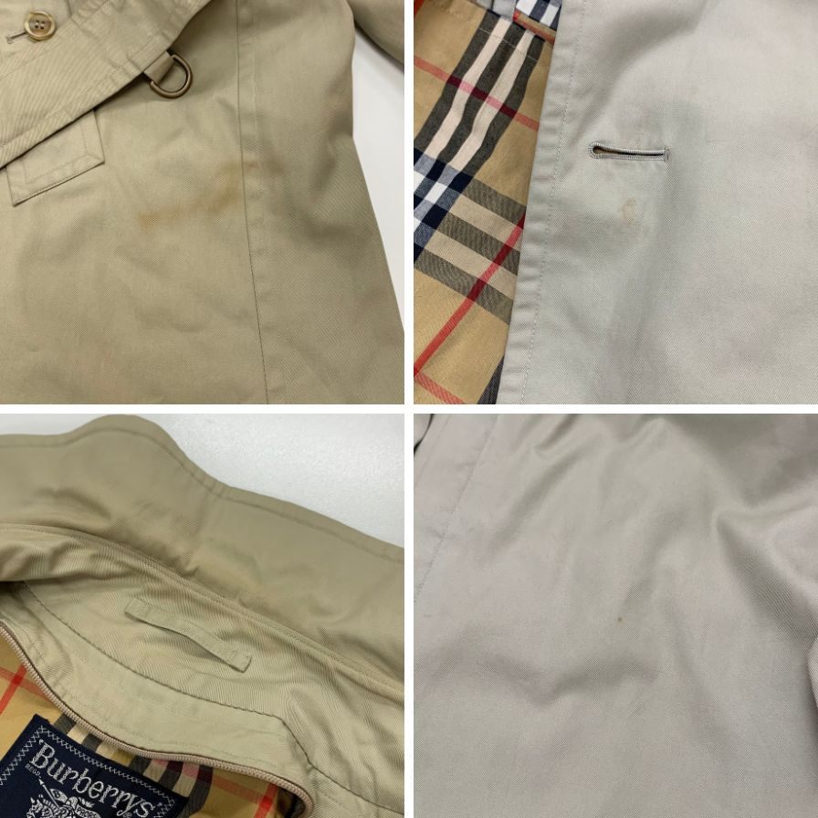 中古◆バーバリー バルカラーコート 旧タグ ヴィンテージ ベージュ メンズ サイズM Burberry 【AFA18】