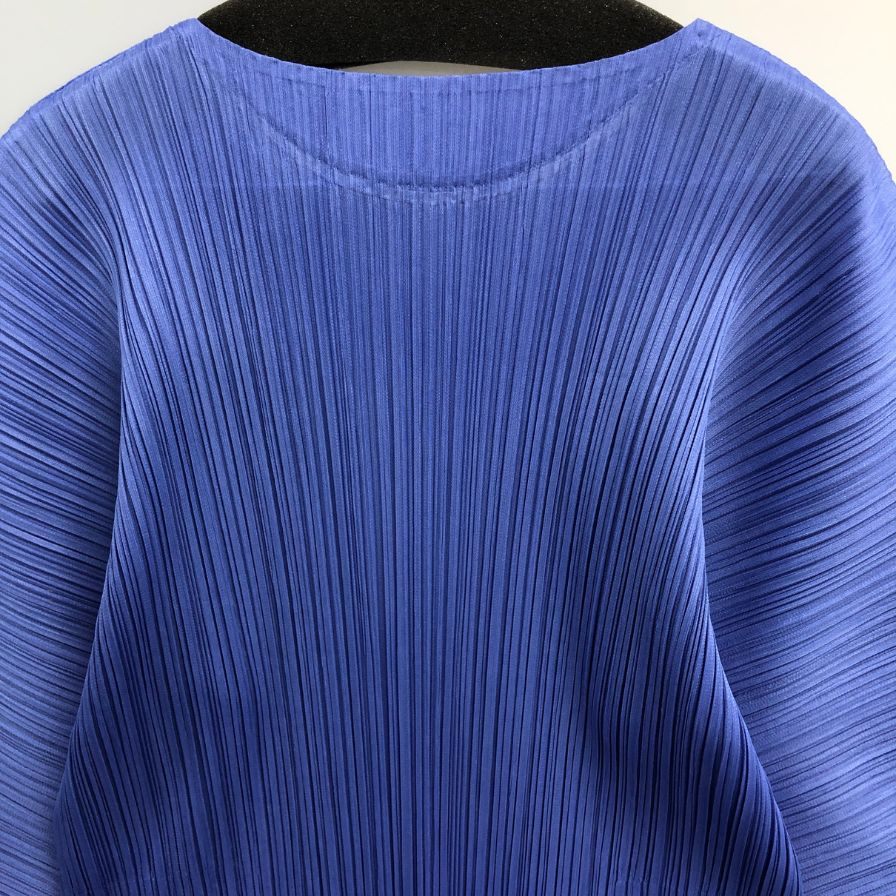 極美品◆プリーツプリーズ ワンピース PP61JH434 イッセイミヤケ ポリエステル ブルー サイズ5 レディース PLEATS PLEASE 【AFB46】