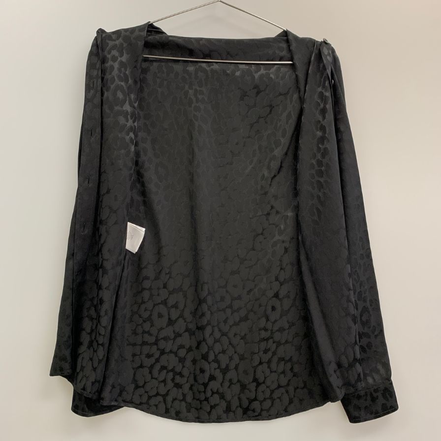 美品◆グッチ 長袖シャツ レオパード シルク ブラック サイズ40 レディース 309580 GUCCI 【AFB18】
