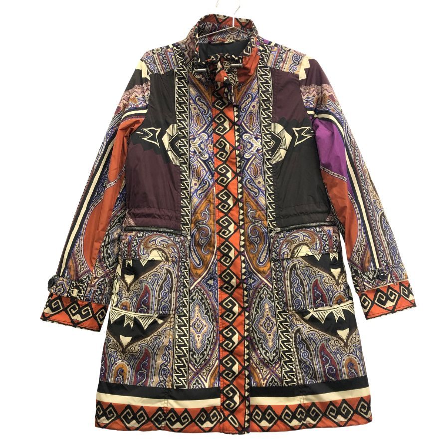 美品◆エトロ コート 中綿 総柄 ペイズリー イタリア製 レディース サイズ42 ETRO 【AFA13】