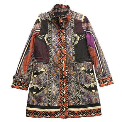美品◆エトロ コート 中綿 総柄 ペイズリー イタリア製 レディース サイズ42 ETRO 【AFA13】