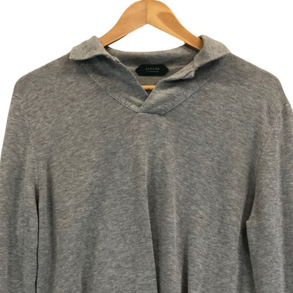 美品◆ザノーネ ニット 襟付き コットン メンズ グレー サイズ48 ZANONE 【AFB36】