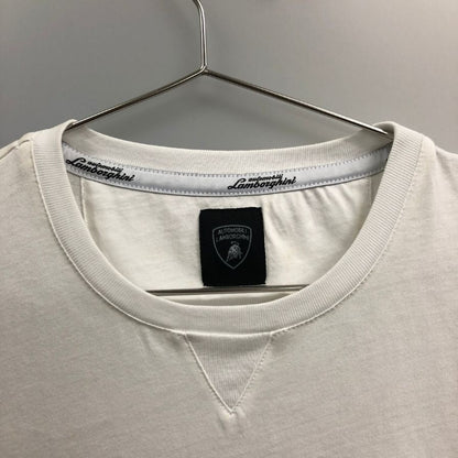 中古◆ランボルギーニ プリント Ｔシャツ メンズ サイズS ホワイト LAMBORGHINI 【AFB2】