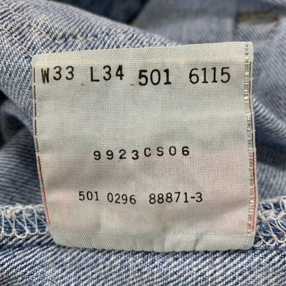 リーバイス デニムパンツ 501 90年代 USA製 96年製造 インディゴ メンズ サイズ W33 LEVI’S 【AFB33】