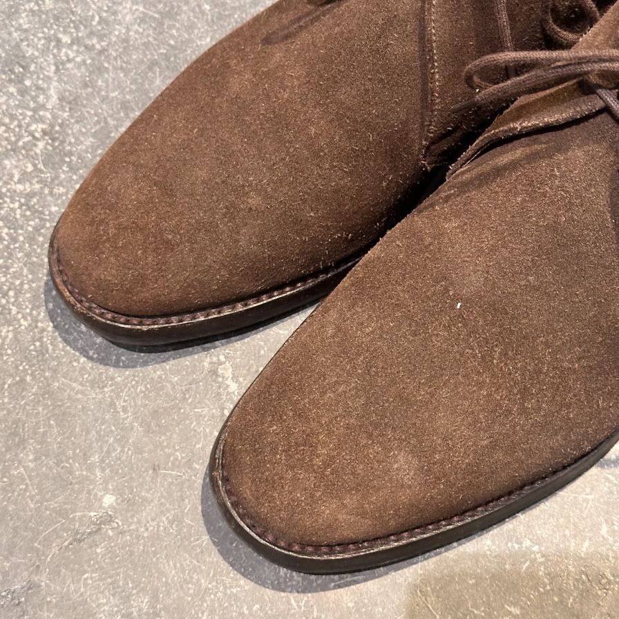 クロケット&ジョーンズ レザーシューズ チャッカブーツ チャートシー スエード ブラウン サイズUK7E CROCKETT&JONES CHERTSEY ブーツ 約25.5cm【LA】【中古】