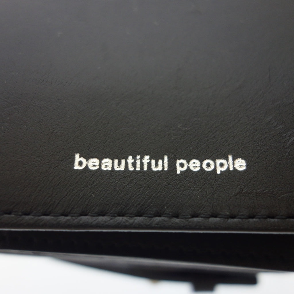 極美品◆ビューティフルピープル 財布 ブラック レザー ストラップ付 beautiful people【AFI5】