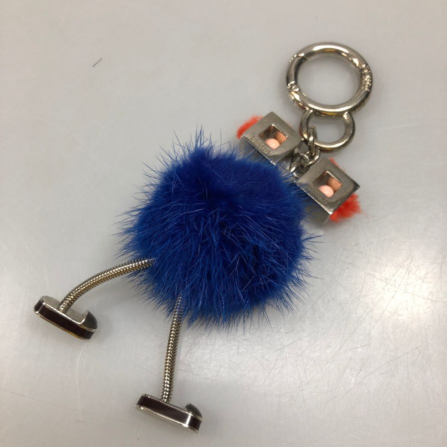 フェンディ モンスターチャーム キーホルダー ブルー FENDI【AFI18-3】【中古】