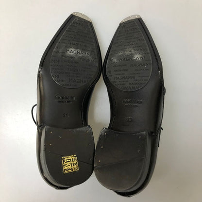マグナーニ サイドレース ホールカット カーフ ブラック サイズ38 MAGNANNI 約24.0cm【AFC2】