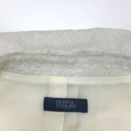 中古◆フランコフェラーロ フラワージャケットコート ホワイト サイズ3 レディース 花柄 日本製 FRANCO FERRARO 【AFB9】