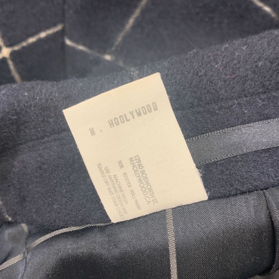 美品◆エヌハリウッド チェック柄 ウールコート ダークネイビー サイズ40 メンズ N.HOLLYWOOD 【AFA3】