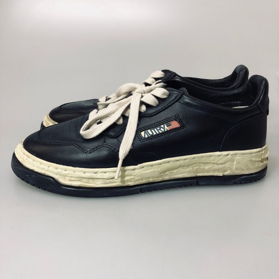 オートリー×ミハラヤスヒロ 25AW ローカットスニーカー メダリスト サプビント ロウ マン 炙り加工 ネイビー ユニセックス サイズ40 Autry×MIHARA YASUHIRO 約25.5cm【AFC43】