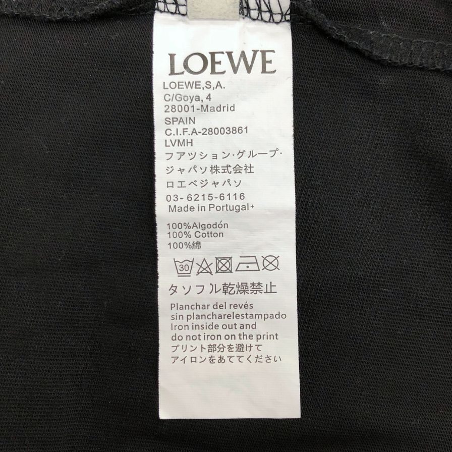 美品◆ロエベ スタジオジブリ Tシャツ ハウルの動く城 カルシファー アナグラム ロゴ 刺繍ポケット HB44Y22X07レディース サイズXS ブラック  LOEWE 【AFB21】