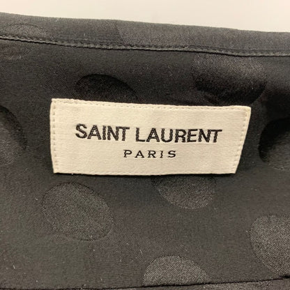 美品◆サンローラン パリ ポルカドットシャツ 23SS ブラック メンズ サイズ41 シルク 646850 SAINT LAURENT PARIS レディース【AFB13】