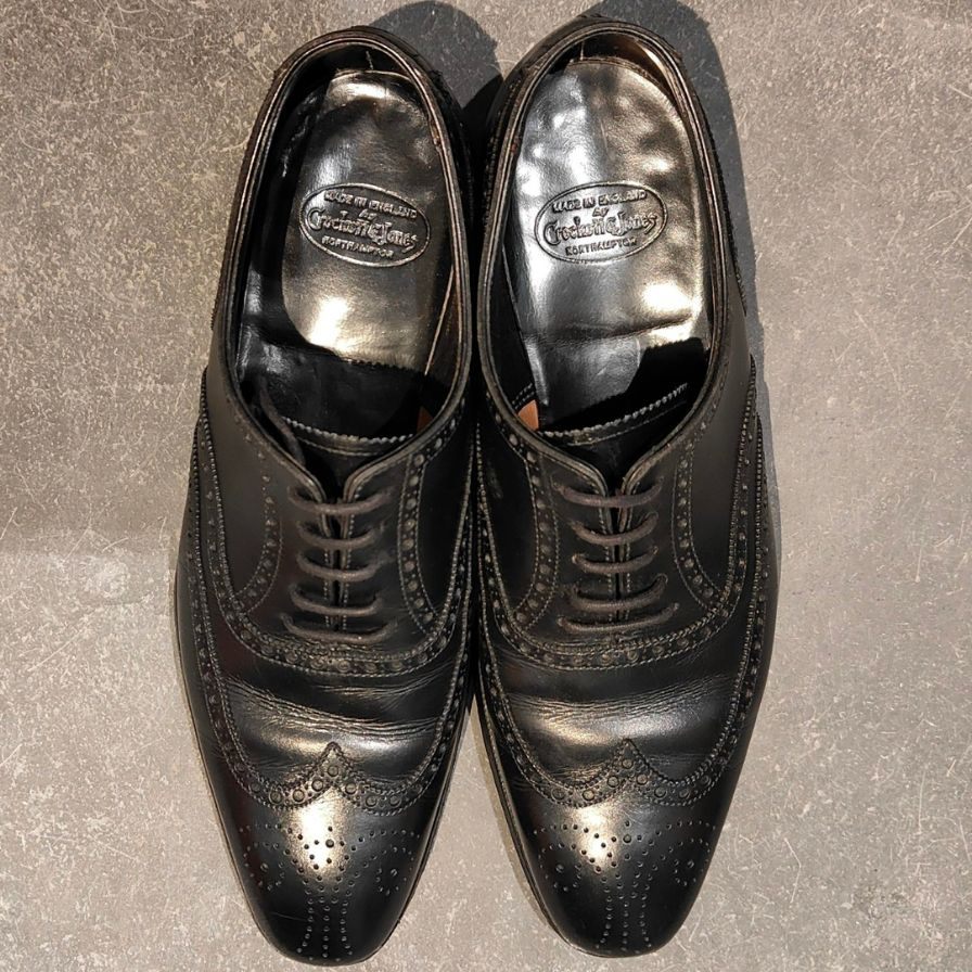 クロケット&ジョーンズ レザーシューズ クリフォード ウイングチップ ブラック サイズUK6.5D メンズ Crockett&Jones ビジネスシューズ 約25.0cm【LA】【中古】