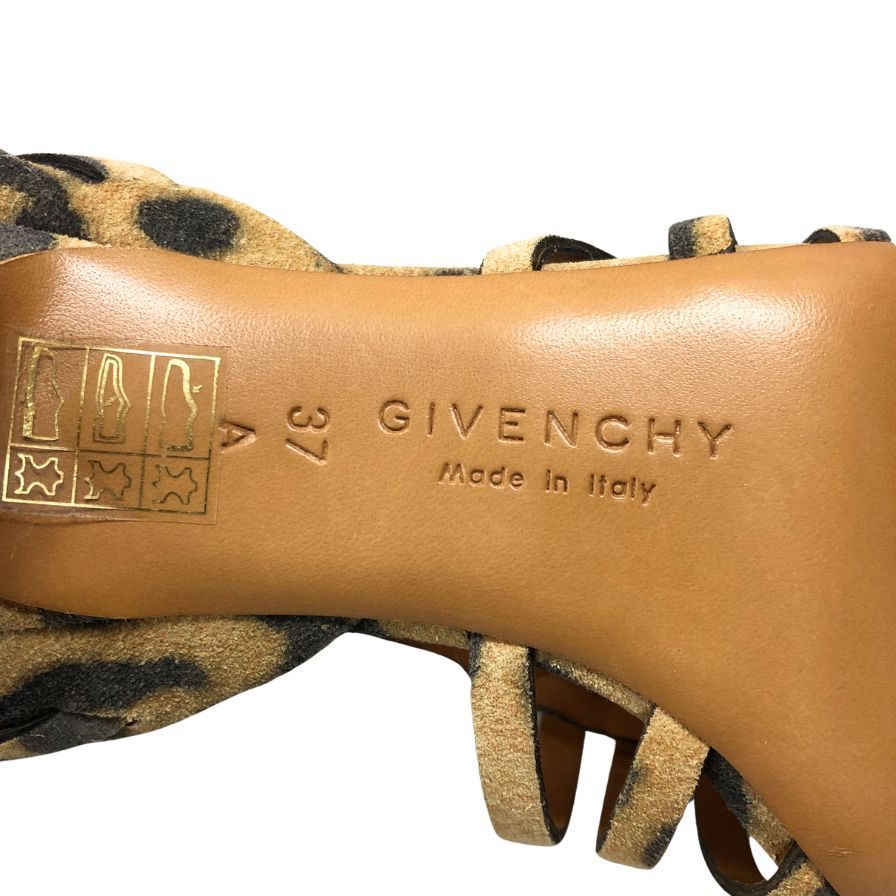 ジバンシー ヒールサンダル オープントゥ スエード ハラコ レディース サイズ37 GIVENCHY 約24.0cm【AFD4】