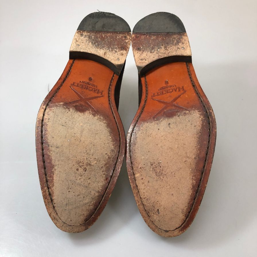 ハケットロンドン タッセルローファー スエード メンズ サイズUK6 ブラウン×ブラック HACKETT LONDON 約25.0cm【AFC48】