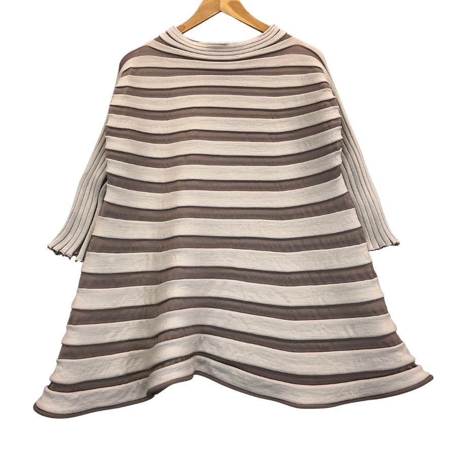 美品◆プリーツプリーズ ニット PP03-KK751 ボーダー ウール ポリエステル レディース ピンク系 サイズ3 PLEATS PLEASE 【AFB16】