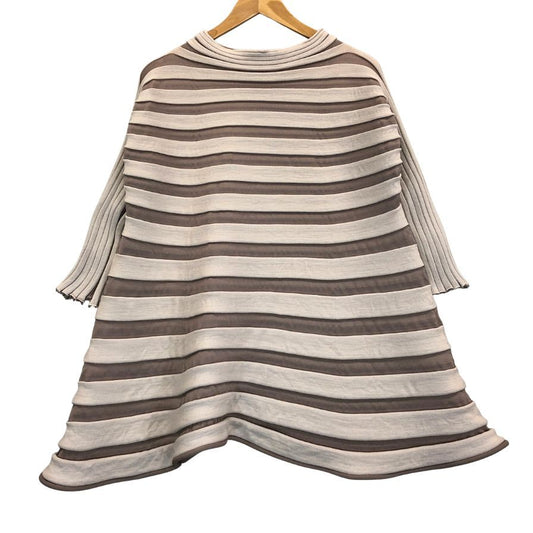 美品◆プリーツプリーズ ニット PP03-KK751 ボーダー ウール ポリエステル レディース ピンク系 サイズ3 PLEATS PLEASE 【AFB16】