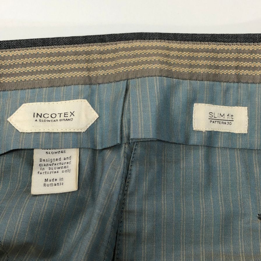 インコテックス パンツ スラックス ウール100% SUPER100'S SLIM FIT メンズ グレー サイズ44 Incotex 【AFB42】