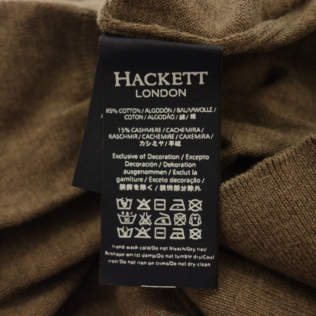 新品同様◆ハケットロンドン カーディガン カシミア×コットン メンズ サイズ3XL ブラウン HACKET LONDON【AFB15】