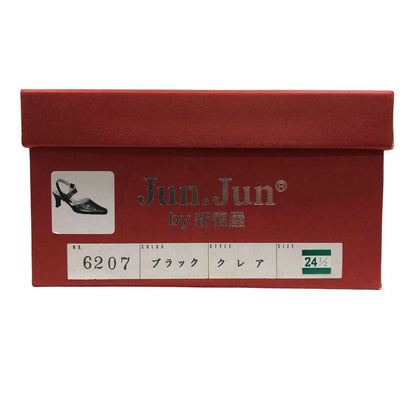ジュンジュンバイ新宿屋 パンプス ヒール レザー 6207 ブラック サイズ24.5cm レディース Jun.Jun by shinjukuya 約24.5cm【7-13】