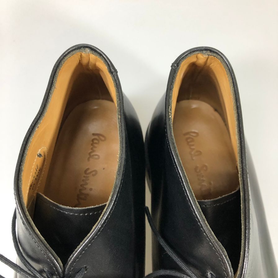 ポールスミス レザーシューズ Uチップ レースアップブーツ イングランド製 メンズ サイズ UK6.5 ブラック PaulSmith 約25.5cm【AFC53】