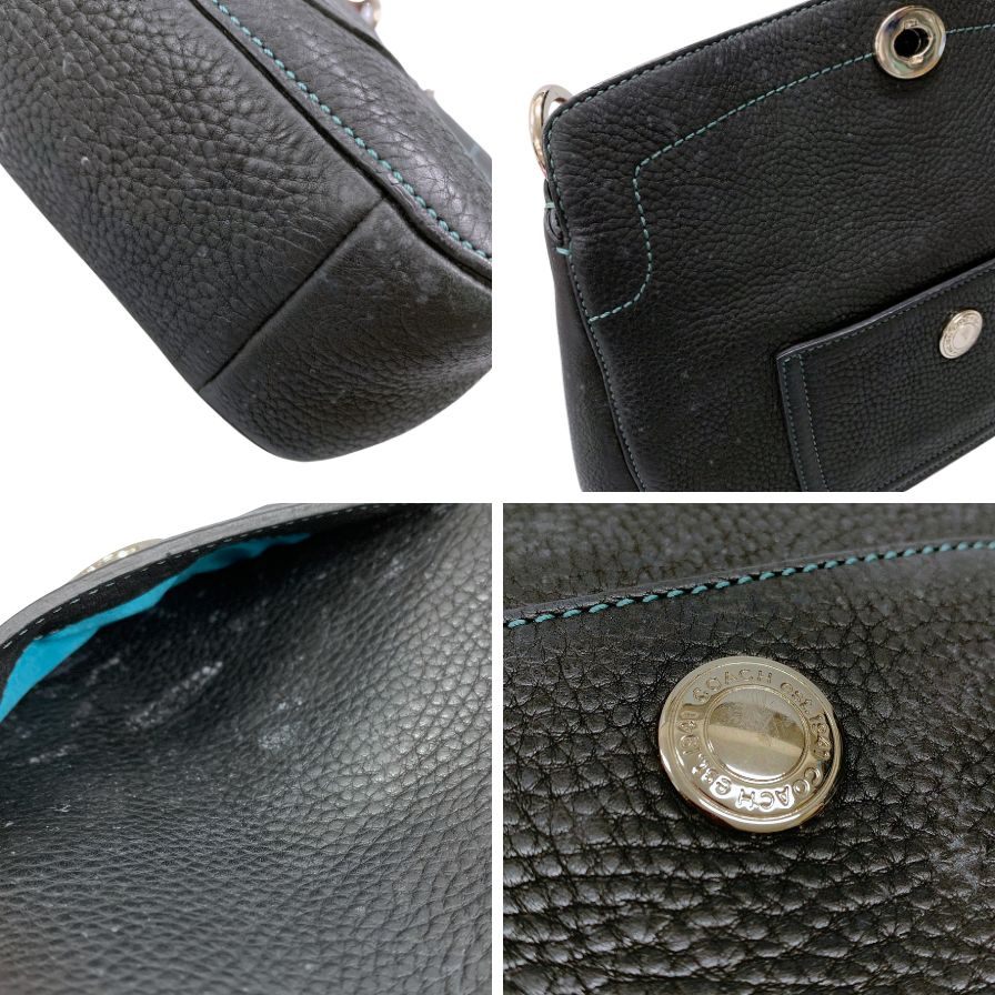 コーチ レザー ショルダーバッグ E05S 8A38 レディース ブラック COACH【AFE1】