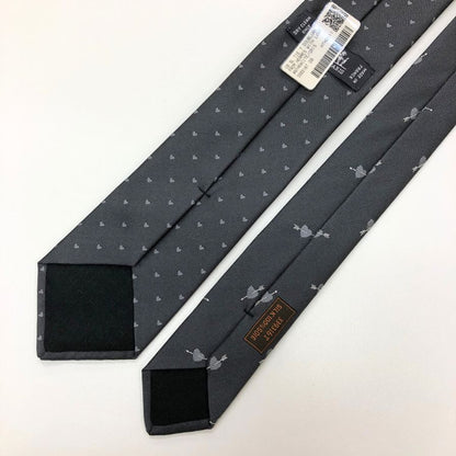 エルメス ネクタイ シルク グレー スレ ハート HERMES【AFB55】
