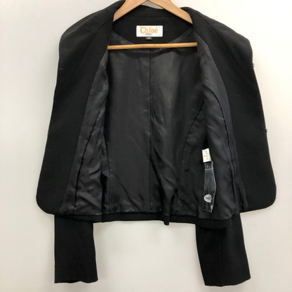 美品◆クロエ フォーマル テーラードジャケット 喪服 冠婚葬祭 ポリエステル ブラック レディース サイズ9AR Chloe FORMAL 【AFB5】