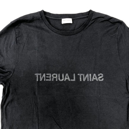 極美品◆サンローラン パリ Tシャツ リバースロゴ 23SS 663278 Y37AW メンズ サイズXL ネイビー SAINT LAURENT PARIS 【AFB38】