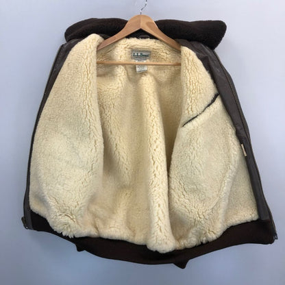 美品◆エルエルビーン ムートンジャケット レザー ライニング メンズ ブラウン サイズS L.L.Bean 【AFG1】