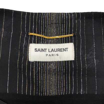 極美品◆サンローラン パリ ノースリーブ ワンピース シルク 2019 レディース サイズ42 ブラック SAINT LAURENT PARIS 【AFB13】