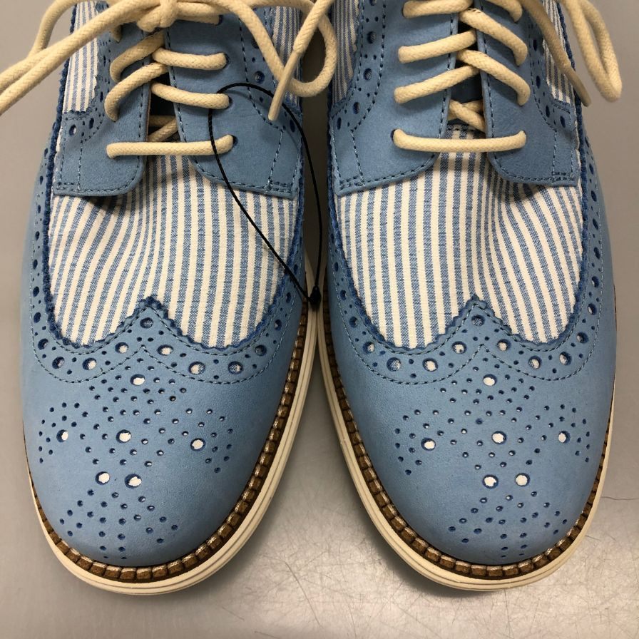 コールハーン レザーシューズ C38485 オリジナルグランドリマスタードロングウィングオックスフォード サイズ8 ブルー系 メンズ COLE HAAN 約26.5cm【AFC5】