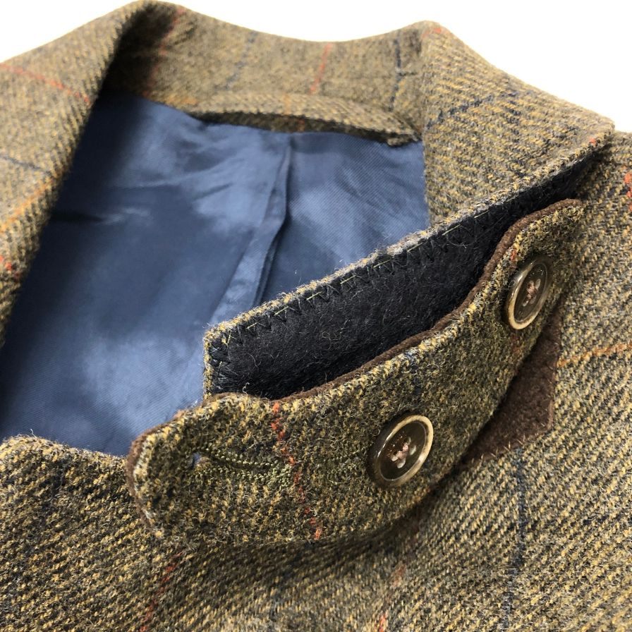 極美品◆ハケットロンドン  テーラードジャケット ウール 羊毛 チェック柄 グレー系 サイズ34R/44R HACKETT LONDON 【AFA1】