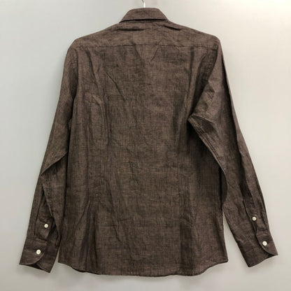 極美品◆ブリッラ ペル イル グスト 長袖シャツ リネン アルビニ社 ブラウン サイズS Brilla per il gusto 【AFB19】