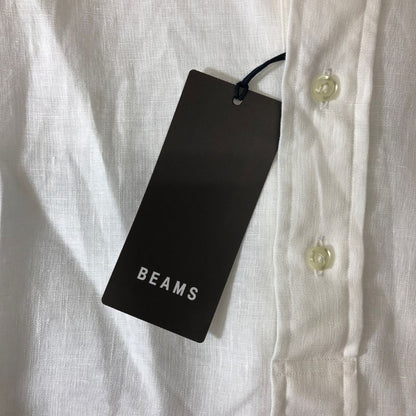 中古◆ビームス ブルックスブラザーズ 別注 半袖 リネン プルオーバー シャツ ホワイト Mサイズ  BEAMS 【AFB2】