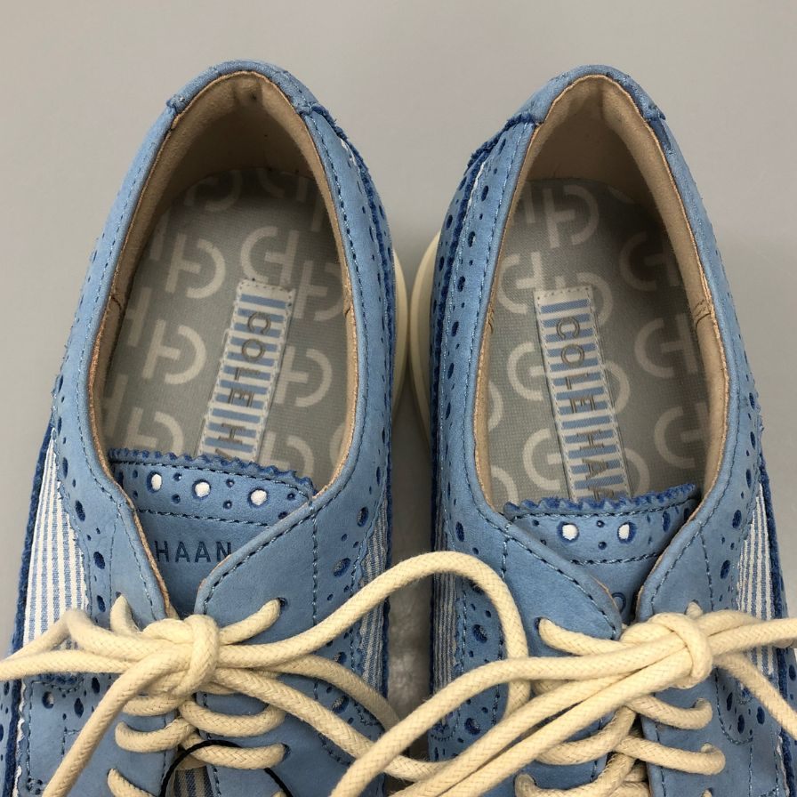 コールハーン レザーシューズ C38485 オリジナルグランドリマスタードロングウィングオックスフォード サイズ7 ブルー系 メンズ COLE HAAN 約25.5cm【AFC2】