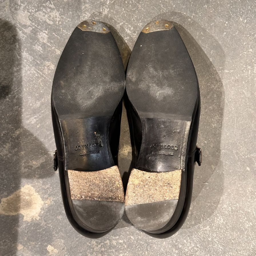 ジョンロブ レザーシューズ ダブルモンク フィリップ2 ダブルバックル ブラック メンズ サイズUK7.5E JOHN LOBB ビジネスシューズ 約26.0cm【LA】【中古】