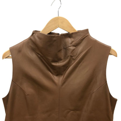極美品◆スウィング レザー ワンピース ノースリーブ ラムレザー 【AFB3】