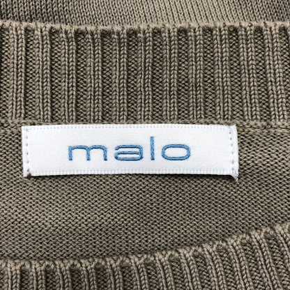 美品◆マーロ コットン 半袖 ニット トップス イタリア製 メンズ ザイズ52 グレー系 malo 【AFB46】
