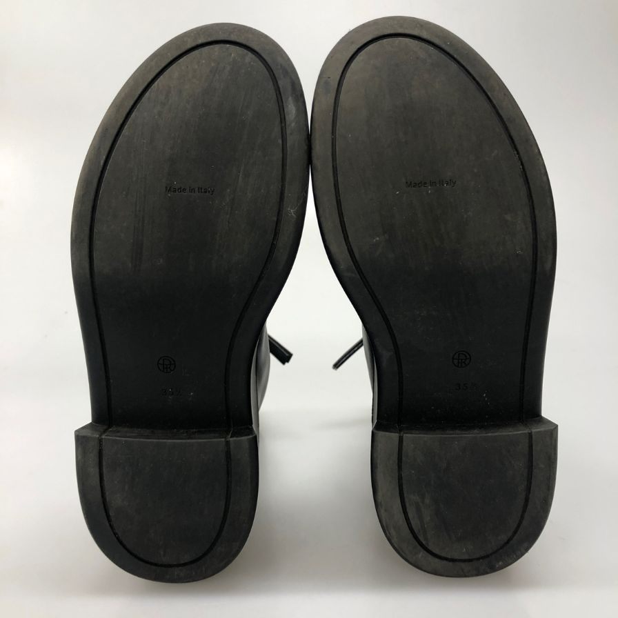 ザ ロウ ジップブーツ フロントジップ レザー ブラック レディース サイズ35.5 THE ROW 約22.0cm【AFD1】