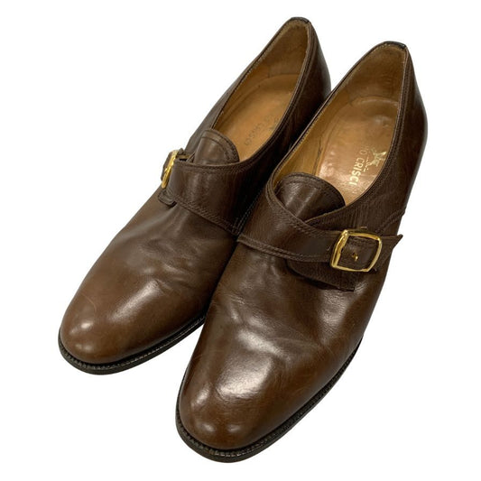 タニノクリスチー ヒールパンプス モンクストラップ ブラウン ゴールド金具 レディース サイズ37B TANINO CRISCI 約23.5cm【AFC4】