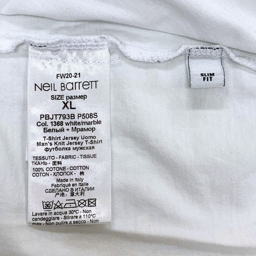 中古◆ニールバレット Tシャツ 20AW Hybrid Mohawk God TEE PBJT793B-P508S メンズ サイズXL ホワイト Neil Barrett 【AFB15】