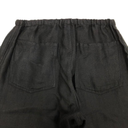 コモリ 25SS リネン サテン ドローストリングパンツ ブラック メンズ サイズ2 B01-03019 COMOLI 【AFB39】