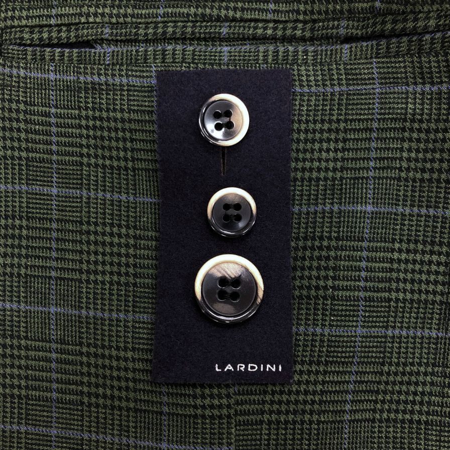美品◆ラルディーニ テーラードジャケット 段返り3B グリーン メンズ サイズ46 LARDINI 【AFB26】