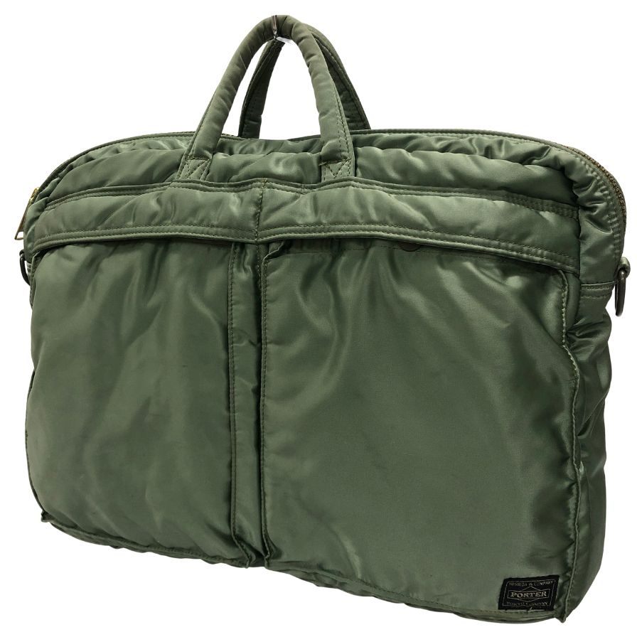 ✨良品✨ PORTER ポーター タンカー ハンドバッグ カーキ　ナイロン 吉田カバン ポーター タンカー 2WAY ショルダーバッグ カーキ