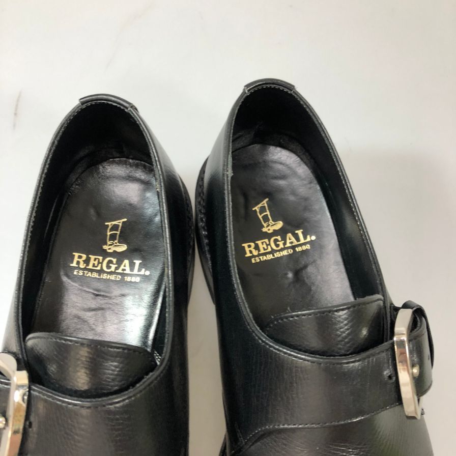 リーガル レザーシューズ シングルモンクストラップ 2321 メンズ サイズ25.5cm ブラック REGAL 約25.5cm【AFC9-2】