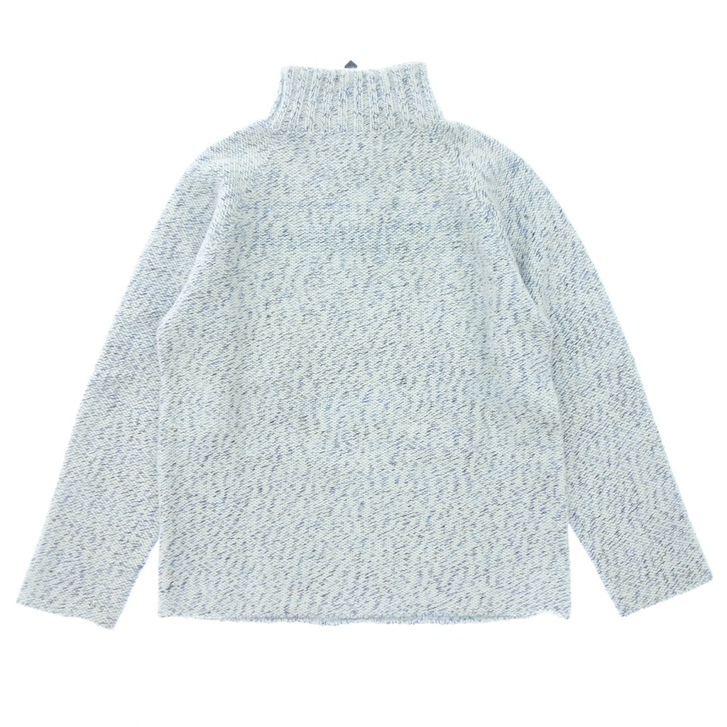 Used ◇Hermes knit sweater half zip 100% cashmere saxophone blue ...