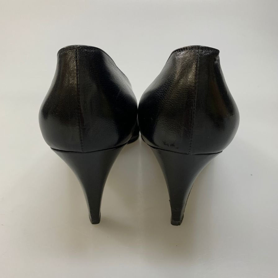 シャネル CCロゴ パンプス レディース サイズ 37.5 ブラック CHANEL 約24.5cm【AFC47】
